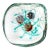 Murano Seguso Dalla Venezia Italian Art Glass 3 Fish Silver Flecks Green Algae Vintage Ashtray Trinket Bowl For Sale