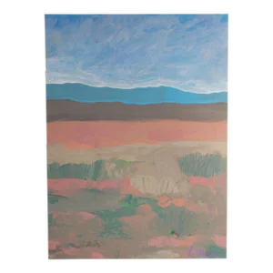 1980s Abstract Landscape Acrylic Painting by Harry Hilson