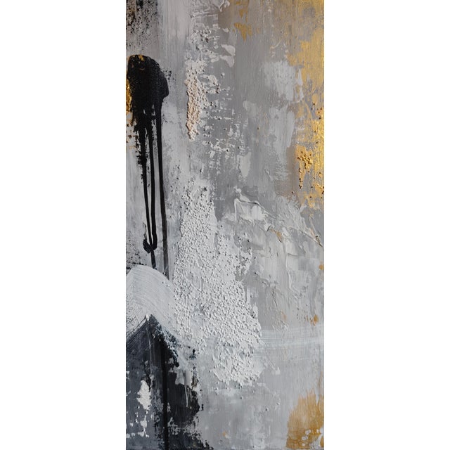 Olha Komisaryk. “Everything Flow, Everything Changes” Monochrome Interior Painting — Original Acrylic Painting on Canvas For Sale - Image 6 of 10