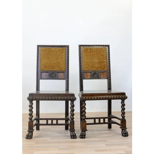 Set of Vintage Neo-Renaissance Style Dining Chairs in Walnut For Sale - Image 10 of 16