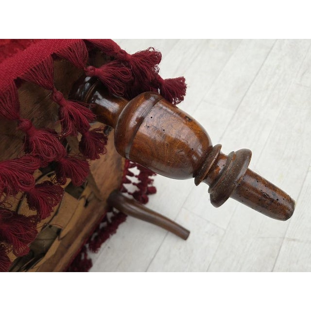 Wood Danish Armchair in Velour with Beech Legs, 1950s For Sale - Image 7 of 18