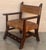 19th Century Spanish Pair of Colonial Carved Armchairs With Leather Seat & Back For Sale - Image 4 of 12
