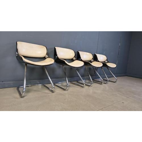 Arpege Dining Chairs attributed to Étienne Fermigier for Baumann, 1970s, Set of 4 For Sale - Image 6 of 11