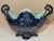 Late 19th Century Barbotine Majolica Flowers and Cherries Cobalt Blue Footed Basket Jardiniere For Sale In Phoenix - Image 6 of 12