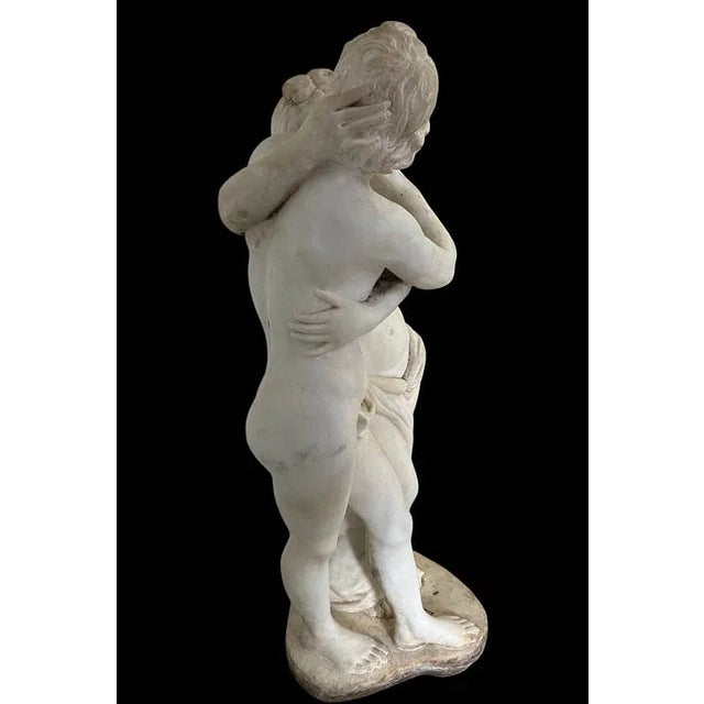 Italian 1900-1909 Italian Marble Figure of Two Lovers 44 Inches Tall. For Sale - Image 3 of 8