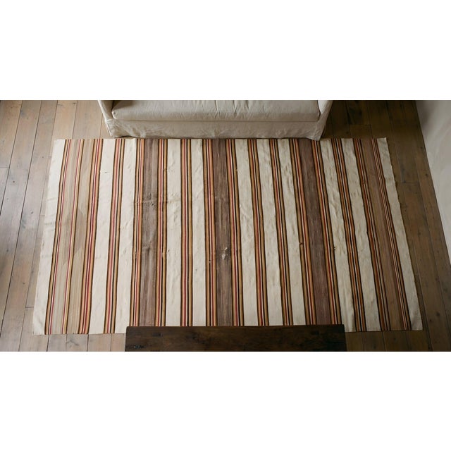 Comfortable Tan Beige Color With Special Geometric Design Antique American Navajo Rug For Sale - Image 10 of 12
