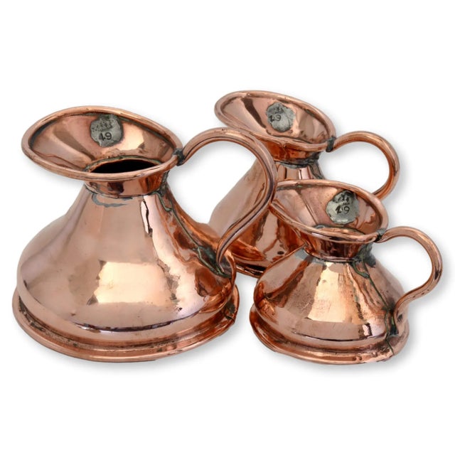 Antique English Pub 1/2 Pint, Gill and 1/2 Gill measure. They have impressed lead marks, showing they were made during the...