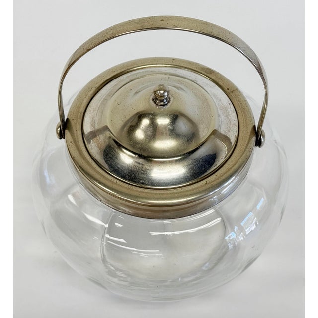 Vintage Clear Glass Biscuit Jar For Sale - Image 4 of 7