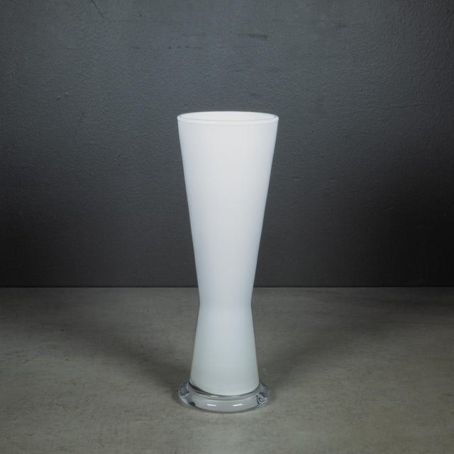 White Cased Orrefors Vase, Signed, Sweden For Sale In San Francisco - Image 6 of 6