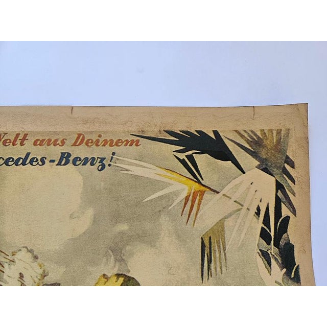 Art Deco Mercedes Benz Automobile Advertising Poster, 1930s, in Very Good conditions. Designed 1920 to 1949