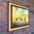 Landscape oil painting depicting a hay field signed Walle