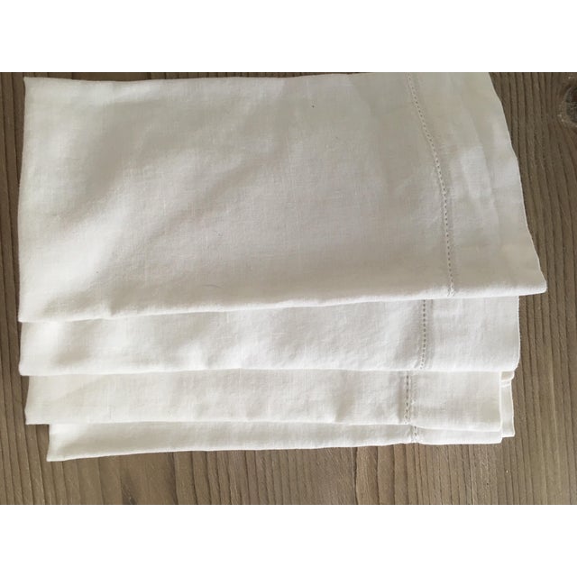 Rh White Linen Hemstitch Napkins, Set of 4 Chairish
