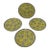 Vintage Chinese Famille Rose Yellow Ground Mun Shou Longevity Porcelain Plates Set of 4 China c.1950-1980 For Sale