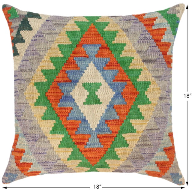 Modern Turkish Cedrick Hand Woven Kilim Throw Pillow For Sale - Image 4 of 5