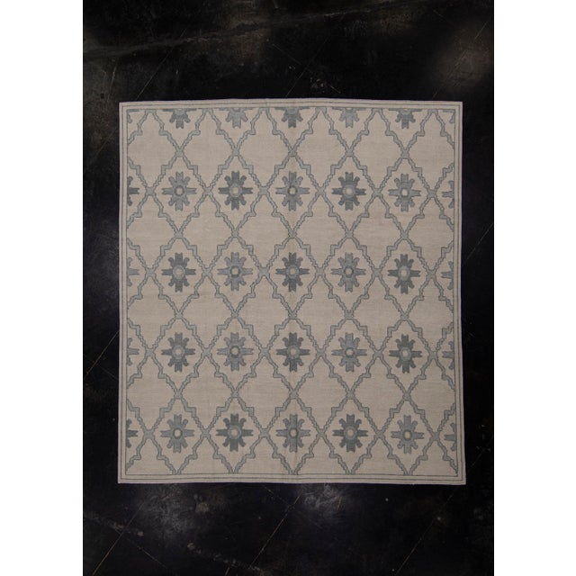 Turkish Oushak Rug Taupe and Charcoal Handwoven Wool Rug 8'6" X 9'5" For Sale - Image 10 of 10
