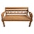 Vintage carved teak wood bench with diamond patterned back and beautifully carved arms and legs. Warm honey finish which...