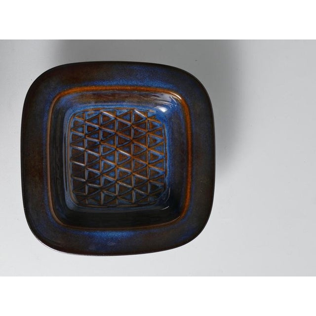 Ceramic Mid-Century Modern Blue Stoneware Catchall by Einar Johansen, Søholm, Denmark, 1960s For Sale - Image 7 of 15