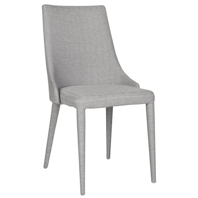 Modern 19''H Linen Side Chair, Grey - a Pair For Sale - Image 3 of 6