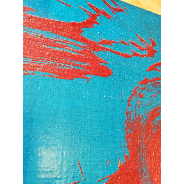 Mid-Century Modern 1960s Mid Century Modern Vintage Signed Abstract Painting For Sale - Image 3 of 10