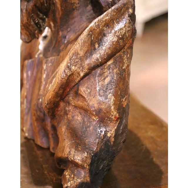 Wood Mid-17th Century French Carved Walnut Bust of Saint Paul For Sale - Image 7 of 13
