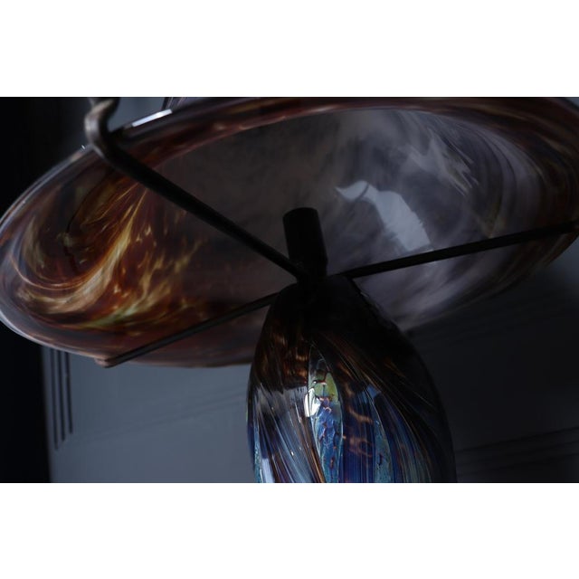 1960s Large Vintage French Iridescent Art Glass Mushroom Lamp, 1960 For Sale - Image 5 of 18