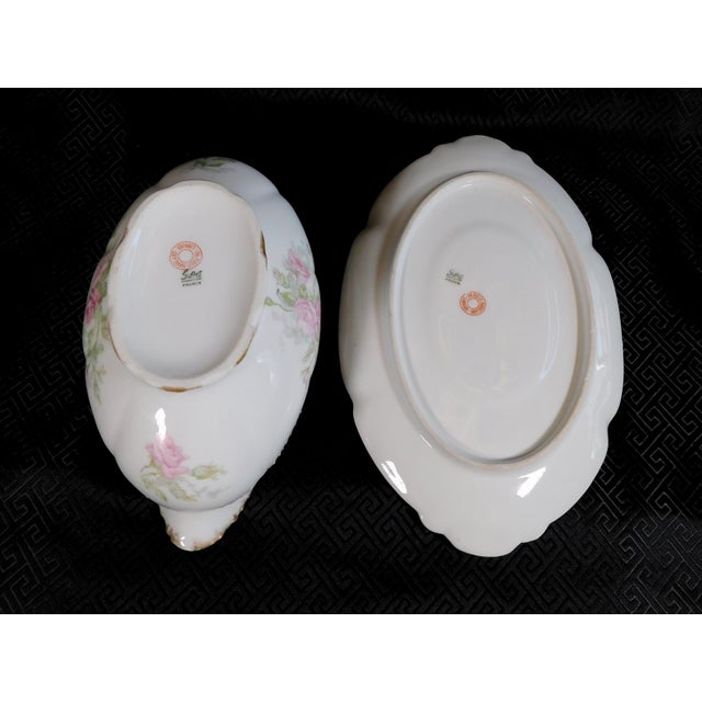 Ceramic 1960s Haviland Gerard, Dufraisseix & Abbot Gravy Boat and Underplate For Sale - Image 7 of 8