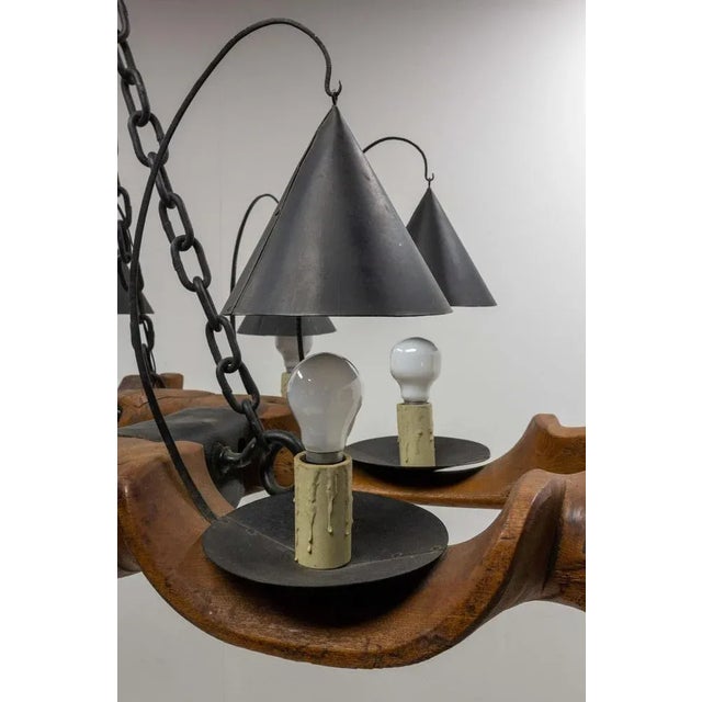 Mid-Century French Four Yokes Pendant Light For Sale - Image 9 of 16
