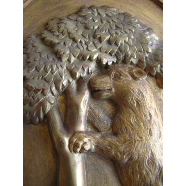 18th Century 18th Century Pair of Gild Carved Wood Coat of Arms For Sale - Image 5 of 12