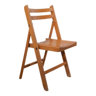 Mid Century Industrial Constructivist Folding Dining Height Chair Made in Yugoslavia C 1950's For Sale