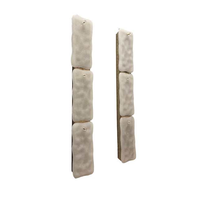 Mid-Century Modern Vintage Glass Wall Sconce Lamps from Kaiser Leutchen, 1960, Set of 2 For Sale - Image 3 of 9