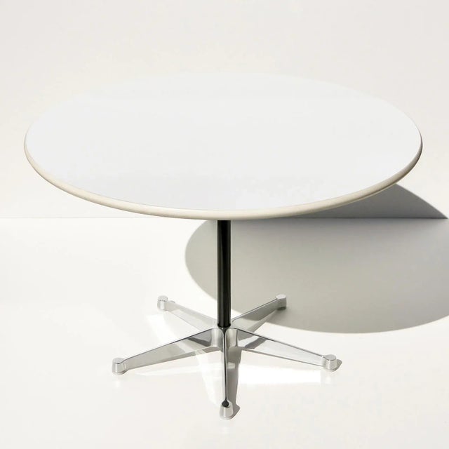 Wood Dining or Conference Table in White and Chrome by Charles & Ray Eames for Herman Miller, 1960s For Sale - Image 7 of 7