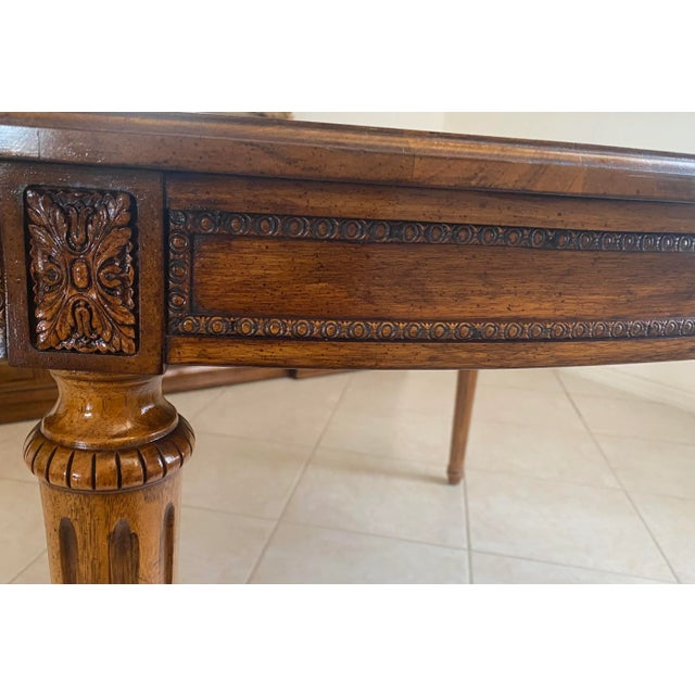 Wood Louis XVI Style Solid Walnut Dining Room Set For Sale - Image 7 of 12