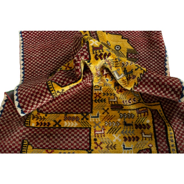 Hand-Knotted Gabbeh Nomadic Rug For Sale - Image 9 of 11