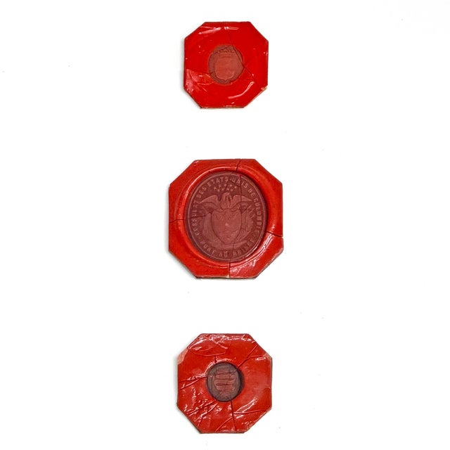 Collection of Framed 19th Century French Red Wax Seals For Sale - Image 16 of 18