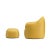 Contemporary Set of Mustard Armchair and Pouf by Elisa Giovannoni For Sale - Image 3 of 6