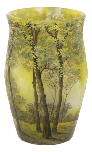 Daum Nancy Landscape Scene Cameo Glass Vase