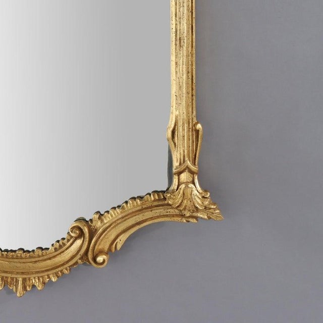 Glass LaBarge French Louis XVI Style Gilt Composite Wall Mirror Signed 20thC For Sale - Image 7 of 12
