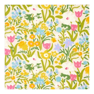 Schumacher Crewel Garden Fabric in Multi For Sale