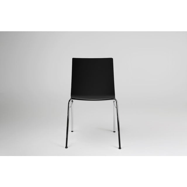 21th Century Black Chair with Wooden Seat, Belgium For Sale - Image 10 of 11