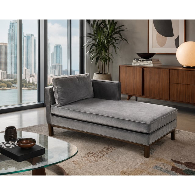 Mid-Century Modern Edward Wormley for Dunbar Chaise Lounge Circa Mid-20th Century For Sale - Image 3 of 16