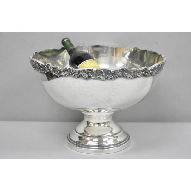 Vintage F.B. Rogers Victorian Silver Plated Punch Bowl Bar Ice Bucket Champagne Chiller. Circa Mid 20th Century....