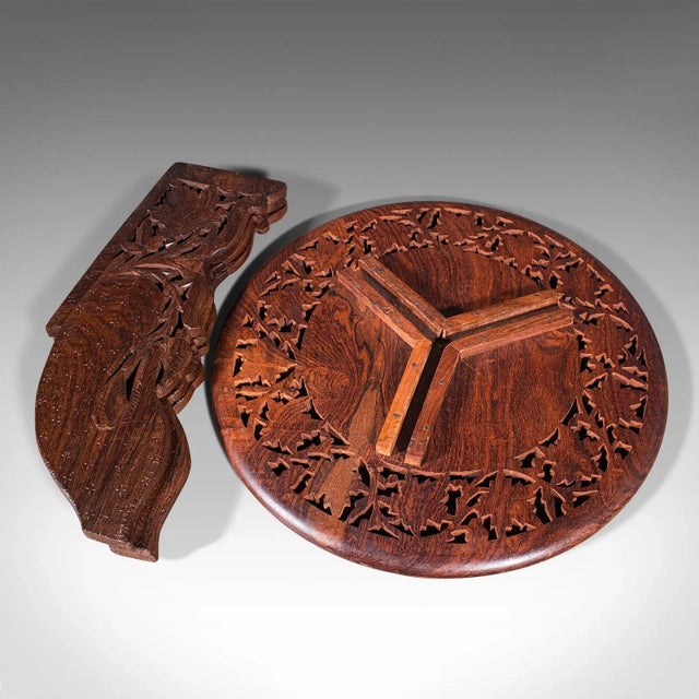 1920s Antique Circular Anglo-Indian Side Table For Sale - Image 11 of 13