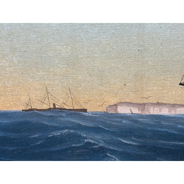 Vintage Maritime Oil Painting of “Britannia of Åland” – Scandinavian Ship Portrait, Baltic Barque, Signed Hartvik After Lind For Sale - Image 9 of 18