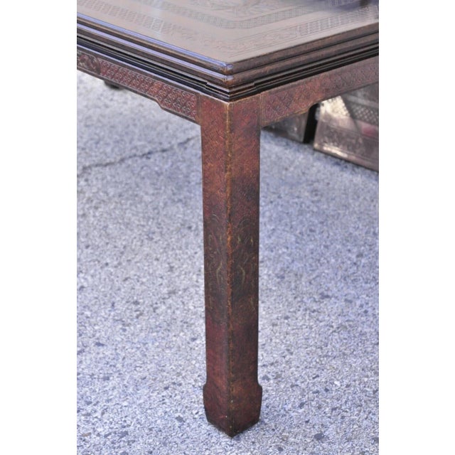 John Widdicomb Late 20th Century John Widdicomb Faux Tortoiseshell Chinoiserie Dining Table For Sale - Image 4 of 12