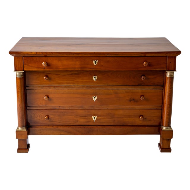 Empire Chest of Drawers with Columns, France, Early 19th Century For Sale