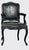 Textile Black Faux Crocodile & Glossy Black Louis XV Style Armchair For Sale - Image 7 of 8