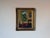 Beautiful vintage oil painting by B. Sirrapica depicting a sunlit Mediterranean villa interior with an open balcony...