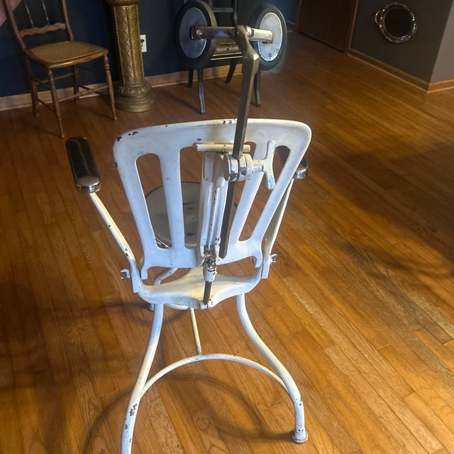 1930s 1930s Chrome & Cast Iron Adjustable Dentist Chair For Sale - Image 5 of 6