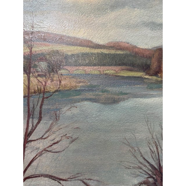 Blue Landscape Composition, Oil Painting on Canvas For Sale - Image 8 of 13