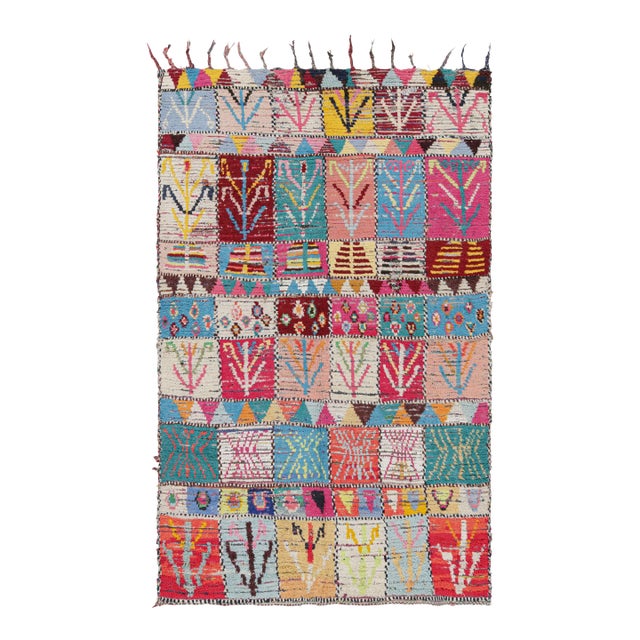 Vintage Azilal Moroccan Rug With Colorful Geometric Patterns, From Rug & Kilim For Sale